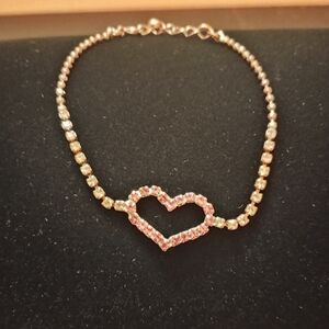 Rhinestone heart bracelet
